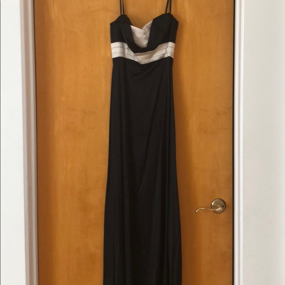 BCBG black strapless long dress